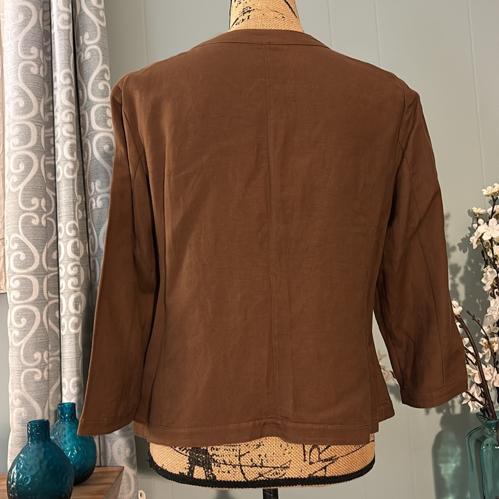 Ruby Rd. Linen Blend Embroidered Light Jacket - Picture 4 of 9